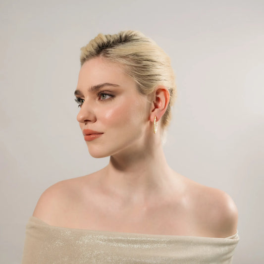 Crater Pearl Hoops – Large