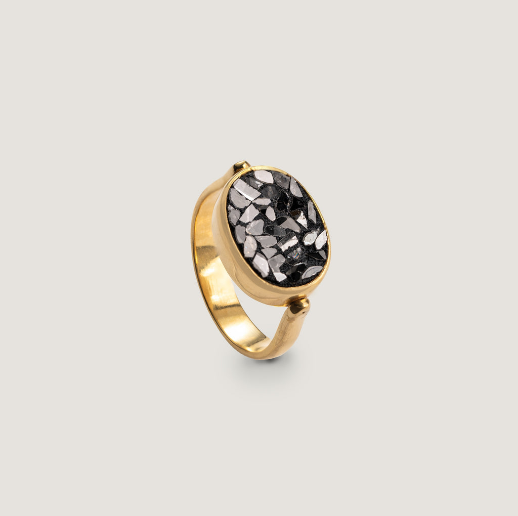 Obsidian Oval Ring