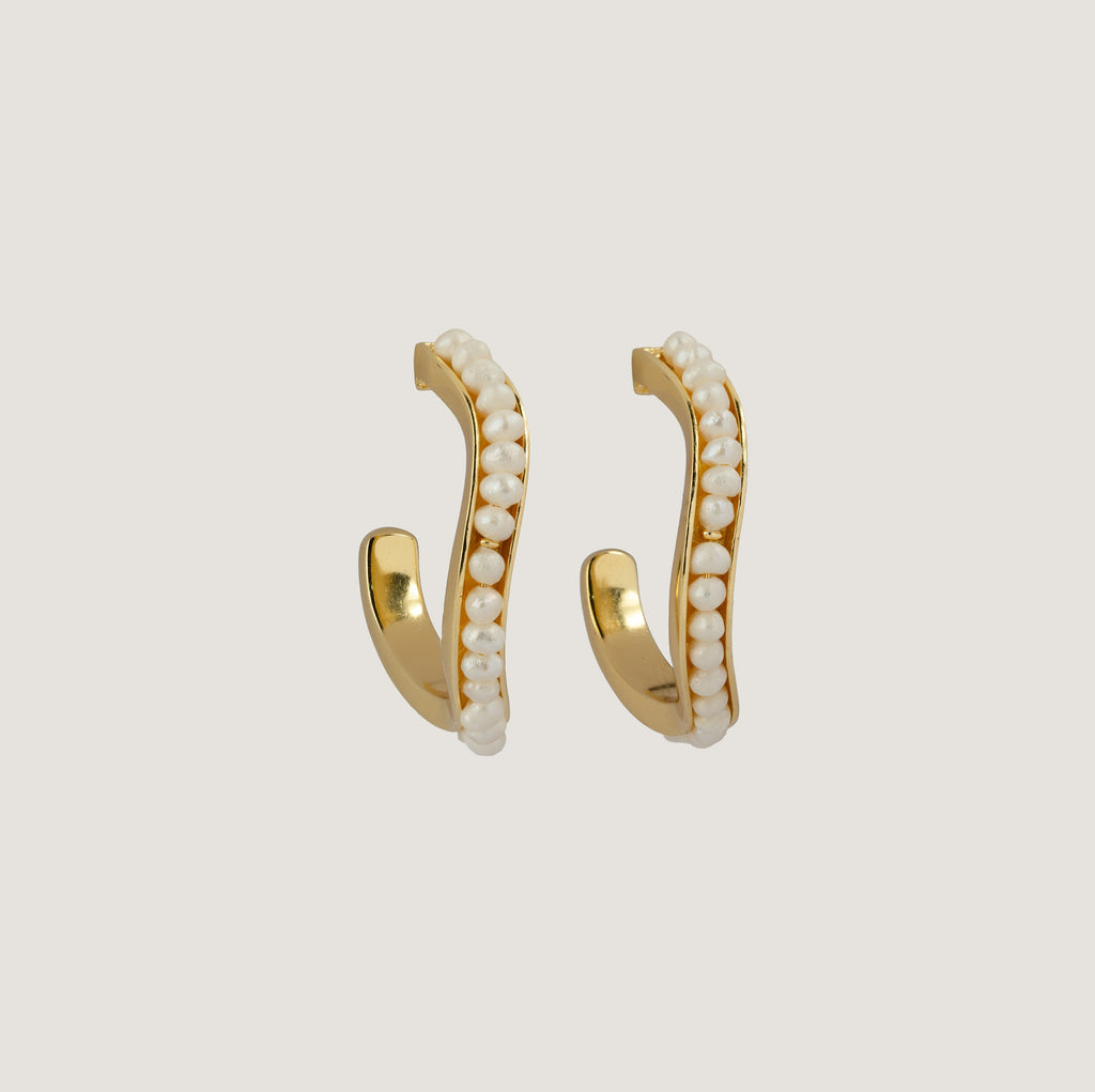 Trace Pearl Hoops