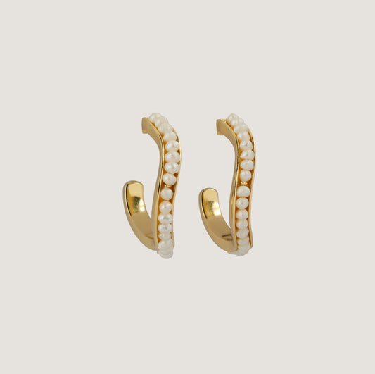Trace Pearl Hoops